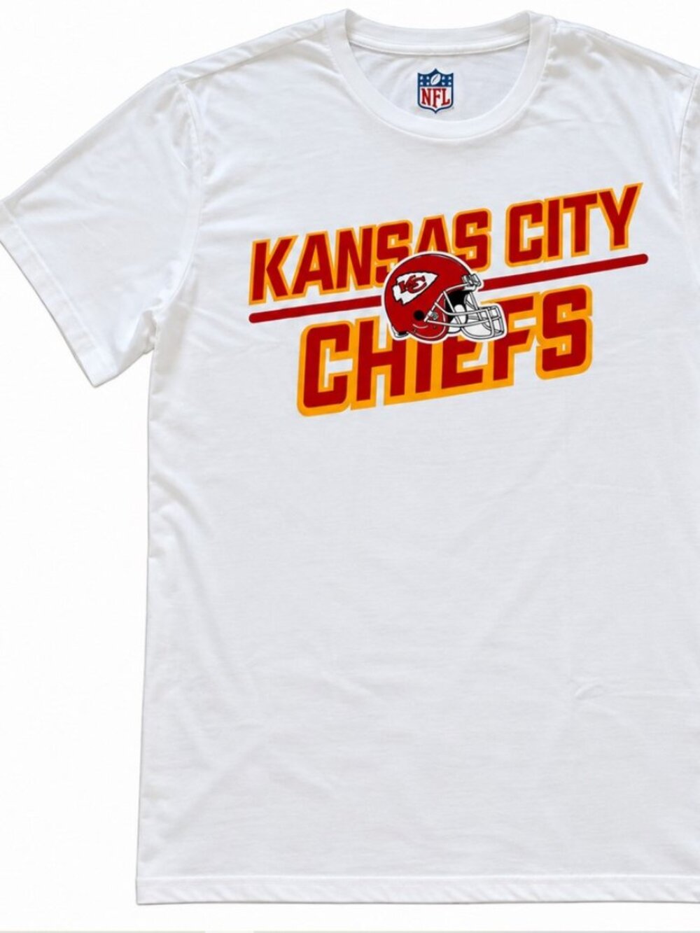 NFL Brand Mens Kansas City Chiefs KC Short Sleeve T-Shirt S SMALL White Red Go…